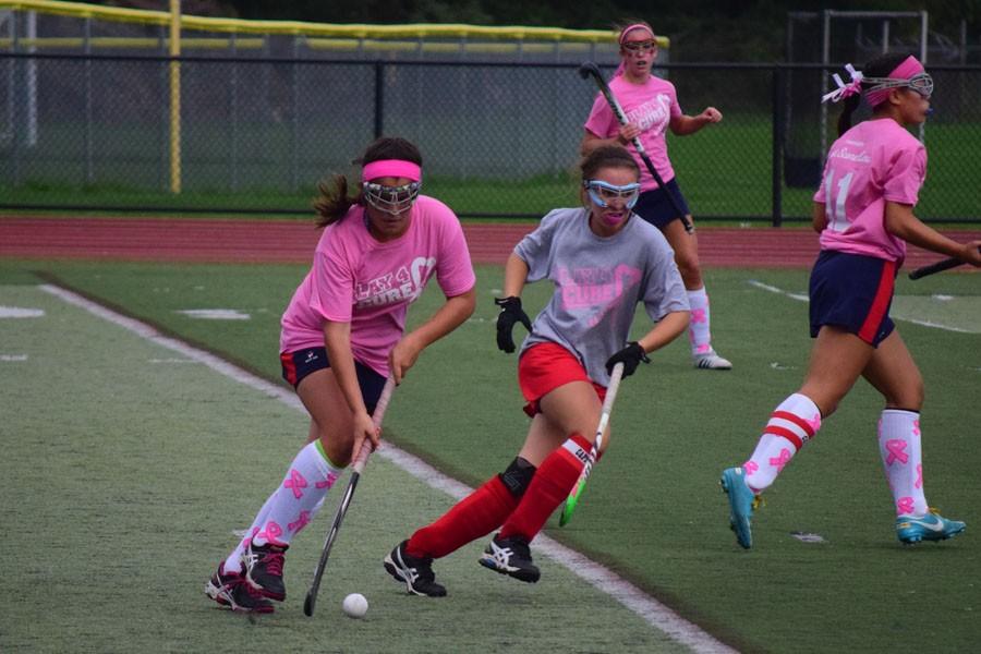 The Minutemaids held their annual Pink game against Cherry Hill East. The maids were able to play one half before the game was called due to lightning.
