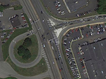 A jughandle on Route 23 in Wayne, N.J. (credit: Google Maps)