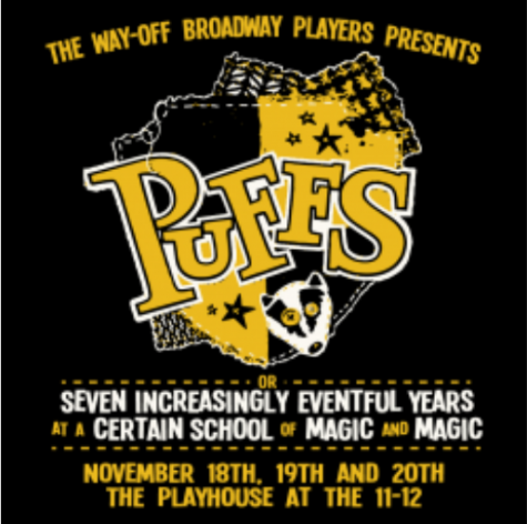 The poster for Puffs, a comedic retelling of J.K. Rowlings Harry Potter series.