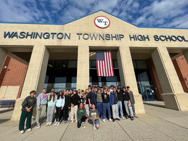 Participants in the GAPP program pose for a group photo in front of WTHS.